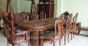 Kursi Meja Makan Ukiran Mewah