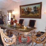 Kursi Meja Makan Ukiran Mewah Gold